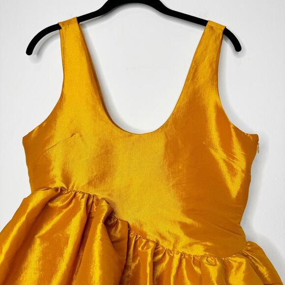Kika Vargas Valeria Dress in Golden Orange Mini Sleeveless Size Medium - Picture 6 of 11